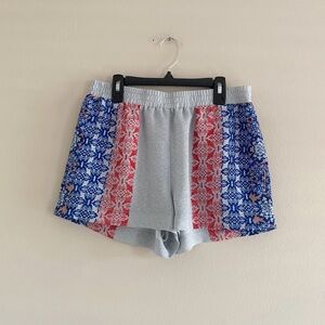 BCBGMaxAzria Ella Blue Printed Shorts Size Medium